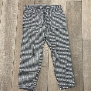 pinstripe loungewear capri pants